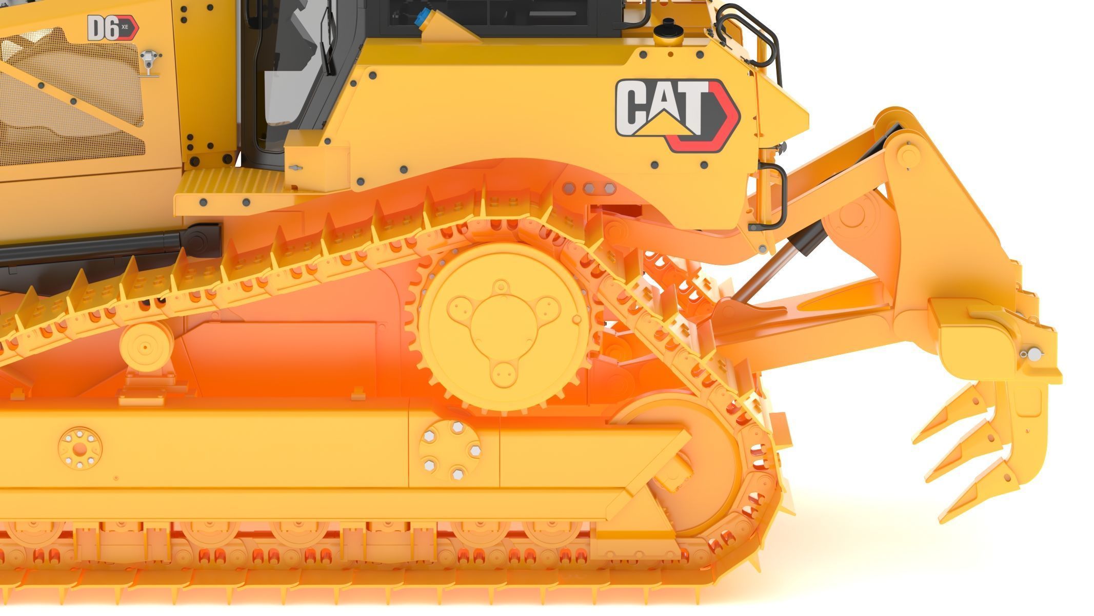 CAT Medium Dozers D6 XE 3D model_10