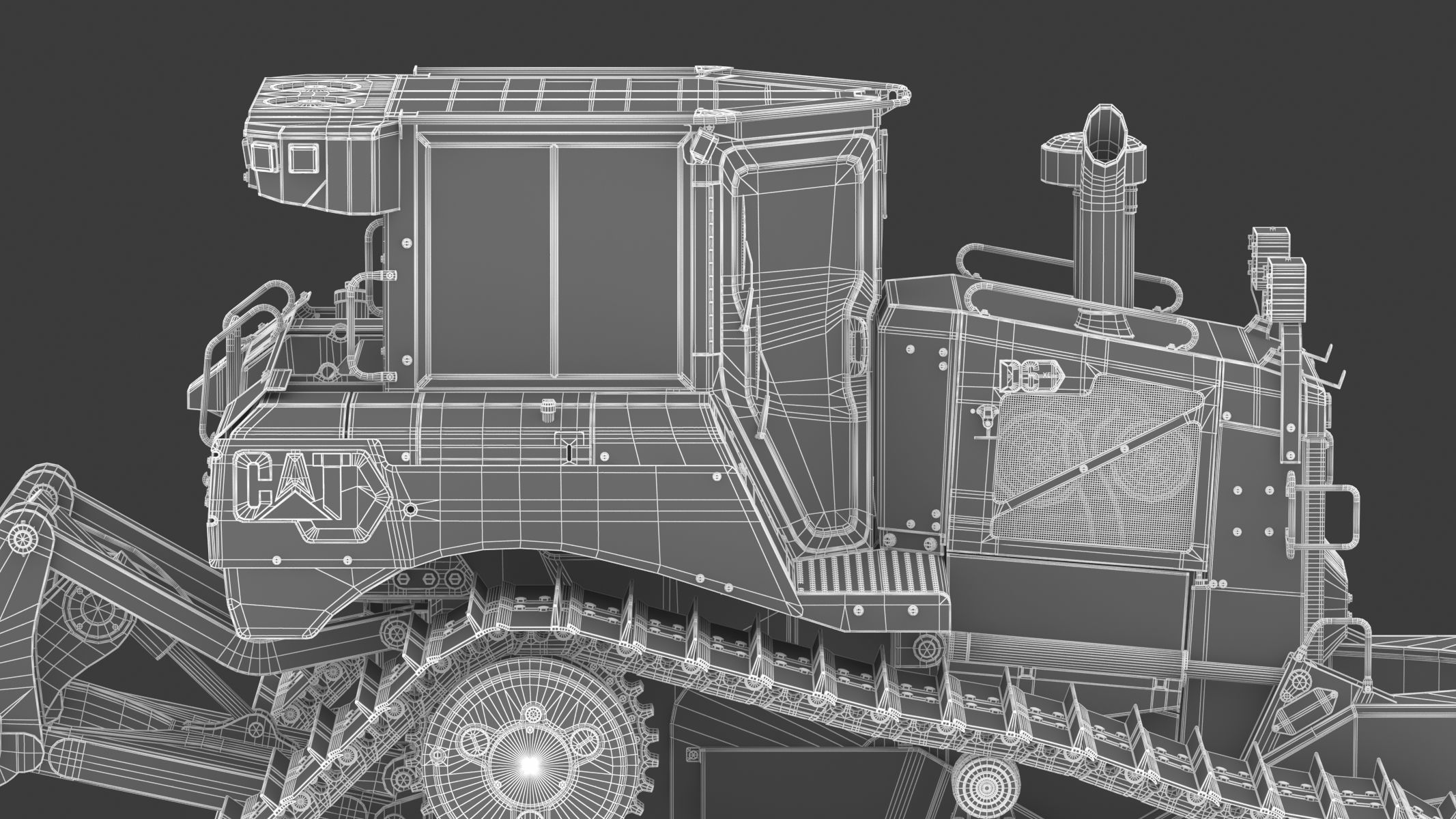CAT Medium Dozers D6 XE 3D model_36
