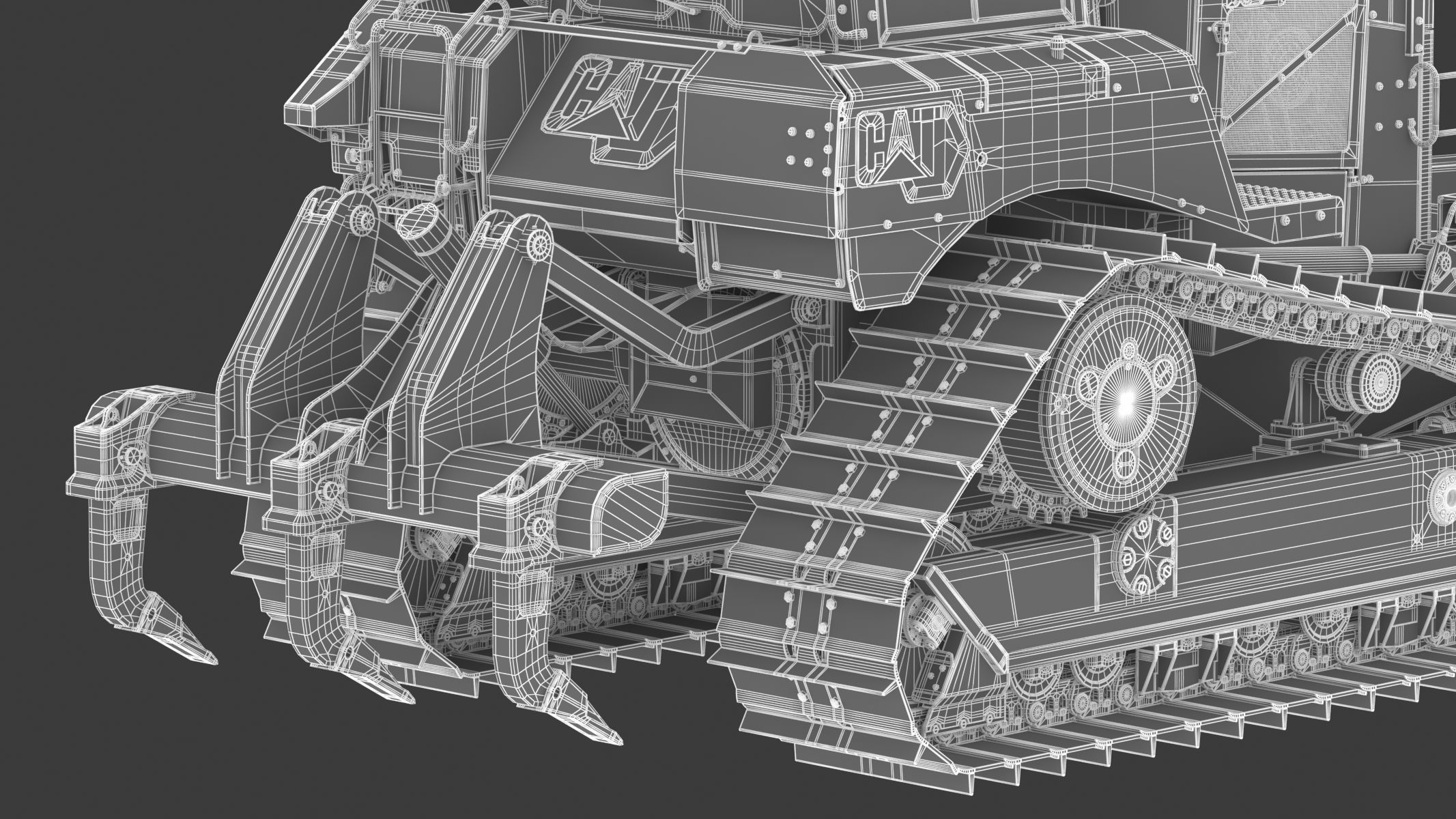 CAT Medium Dozers D6 XE 3D model_37