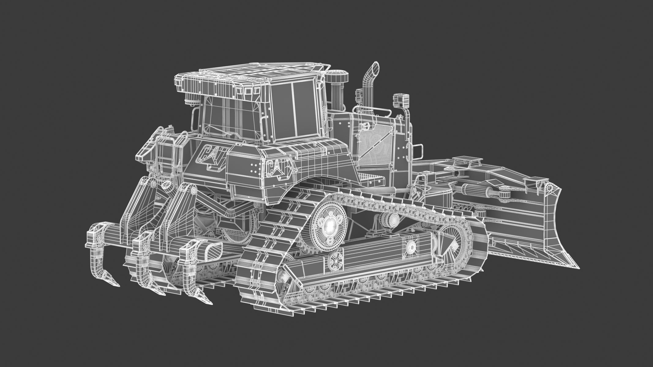 CAT Medium Dozers D6 XE 3D model_27