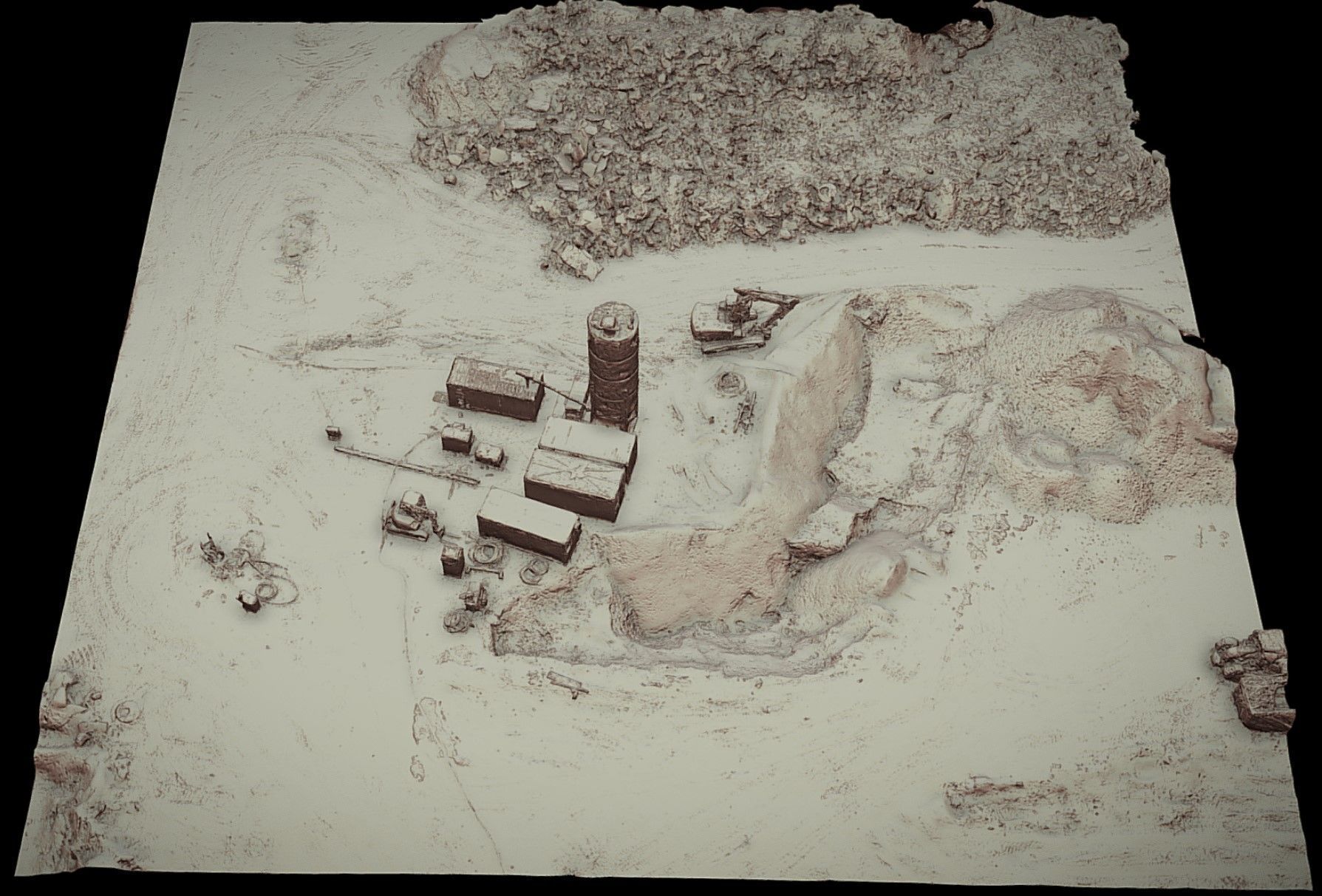 construction-site debris terrain machinery pt3 dronescan Low-poly 3D model_3