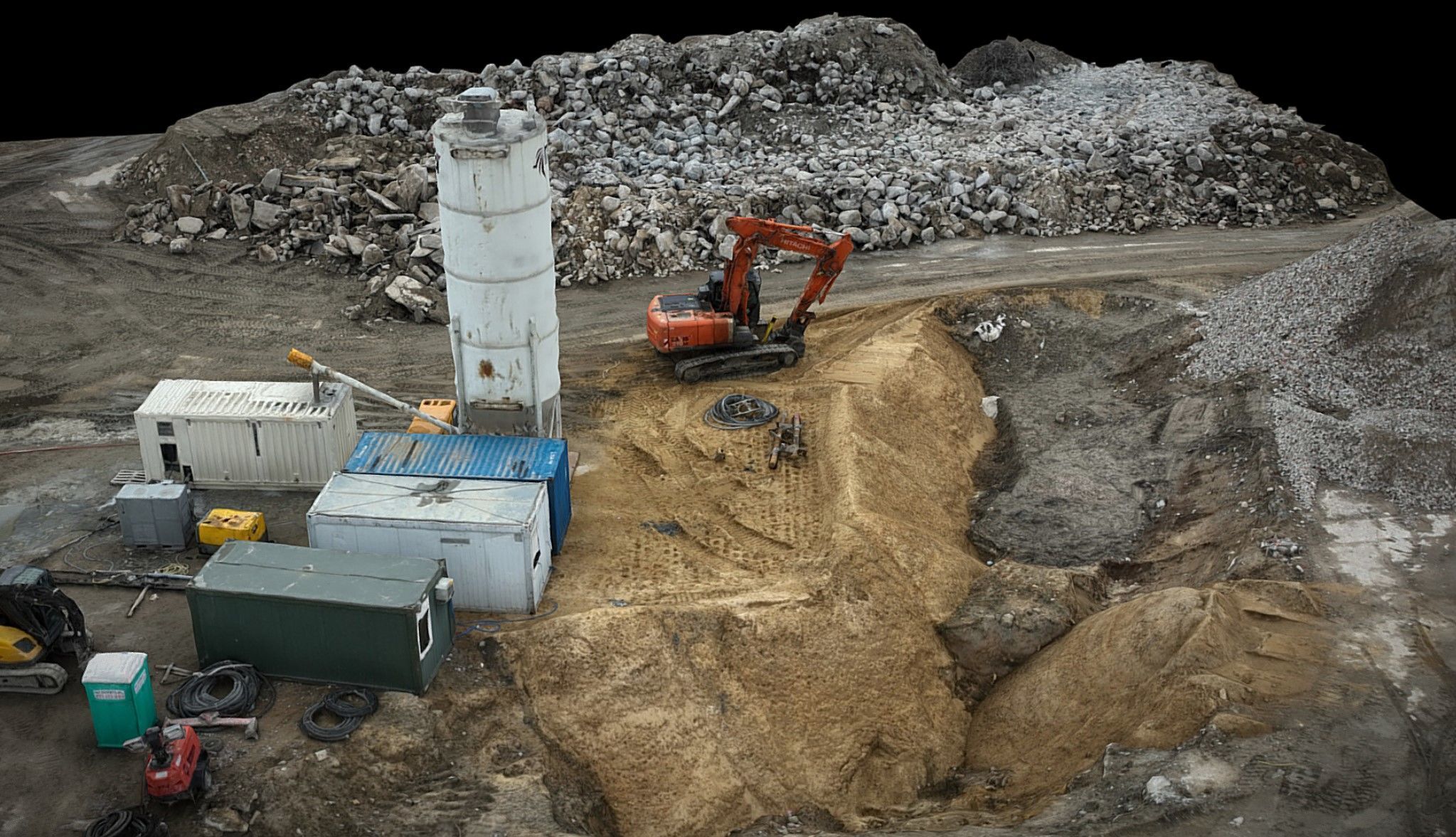 construction-site debris terrain machinery pt3 dronescan Low-poly 3D model_2