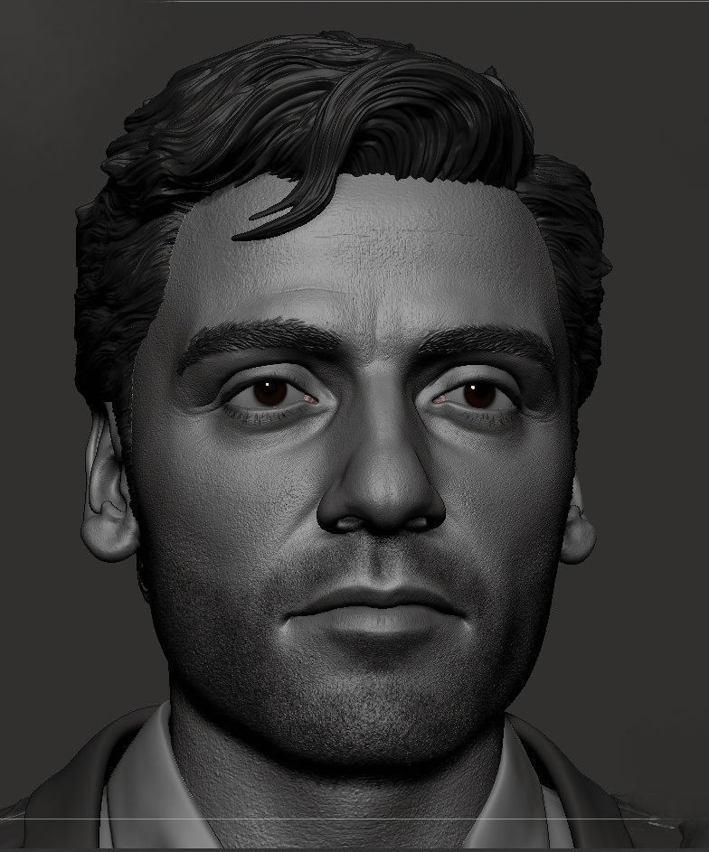 Oscar Isaac -Poe Dameron Head 3D print model_1