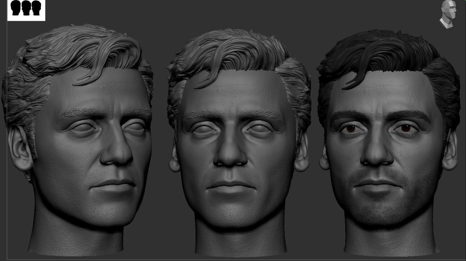 Oscar Isaac -Poe Dameron Head 3D print model_5