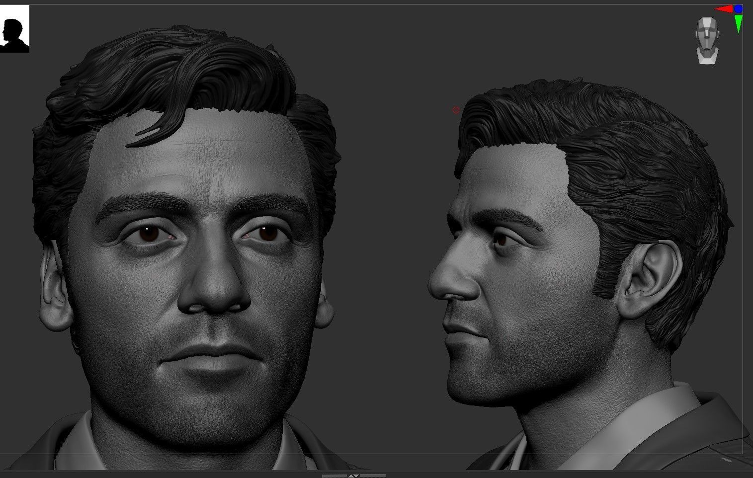 Oscar Isaac -Poe Dameron Head 3D print model_3