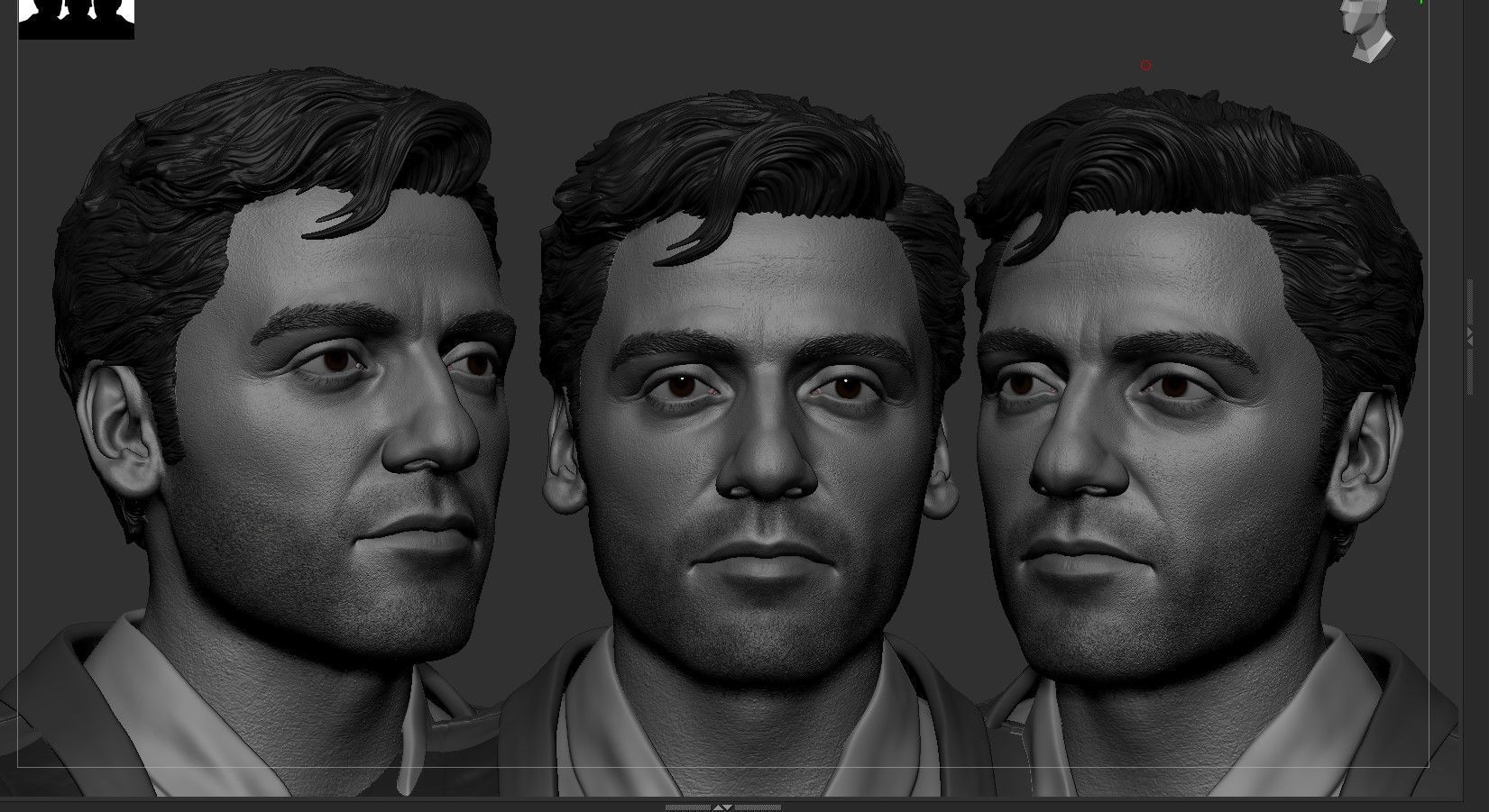 Oscar Isaac -Poe Dameron Head 3D print model_2