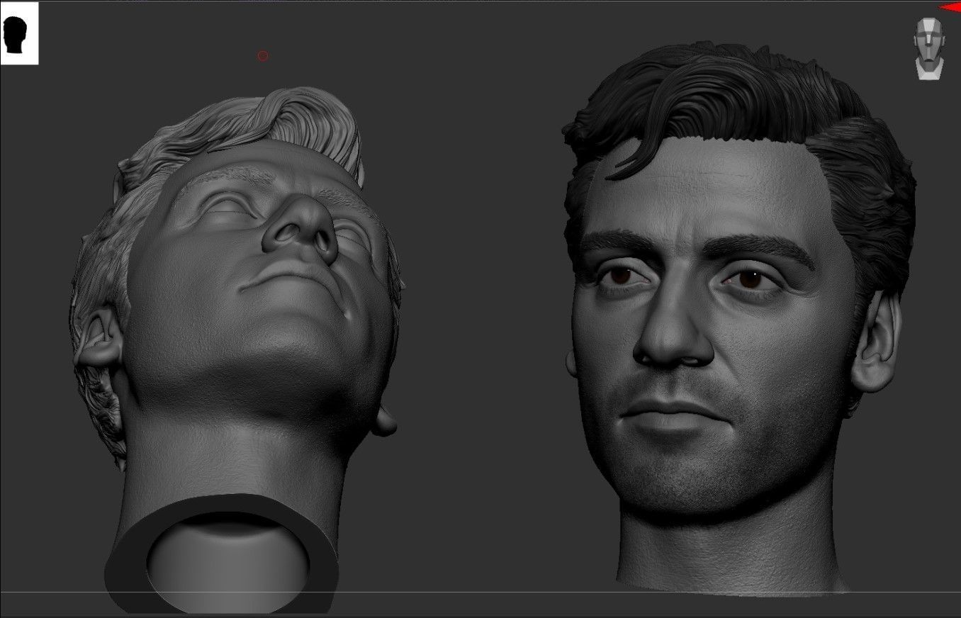 Oscar Isaac -Poe Dameron Head 3D print model_7