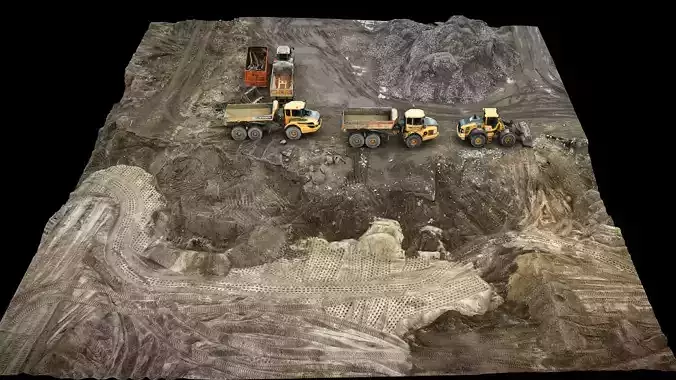 construction-site terrain trucks machinery pt4 dronescan