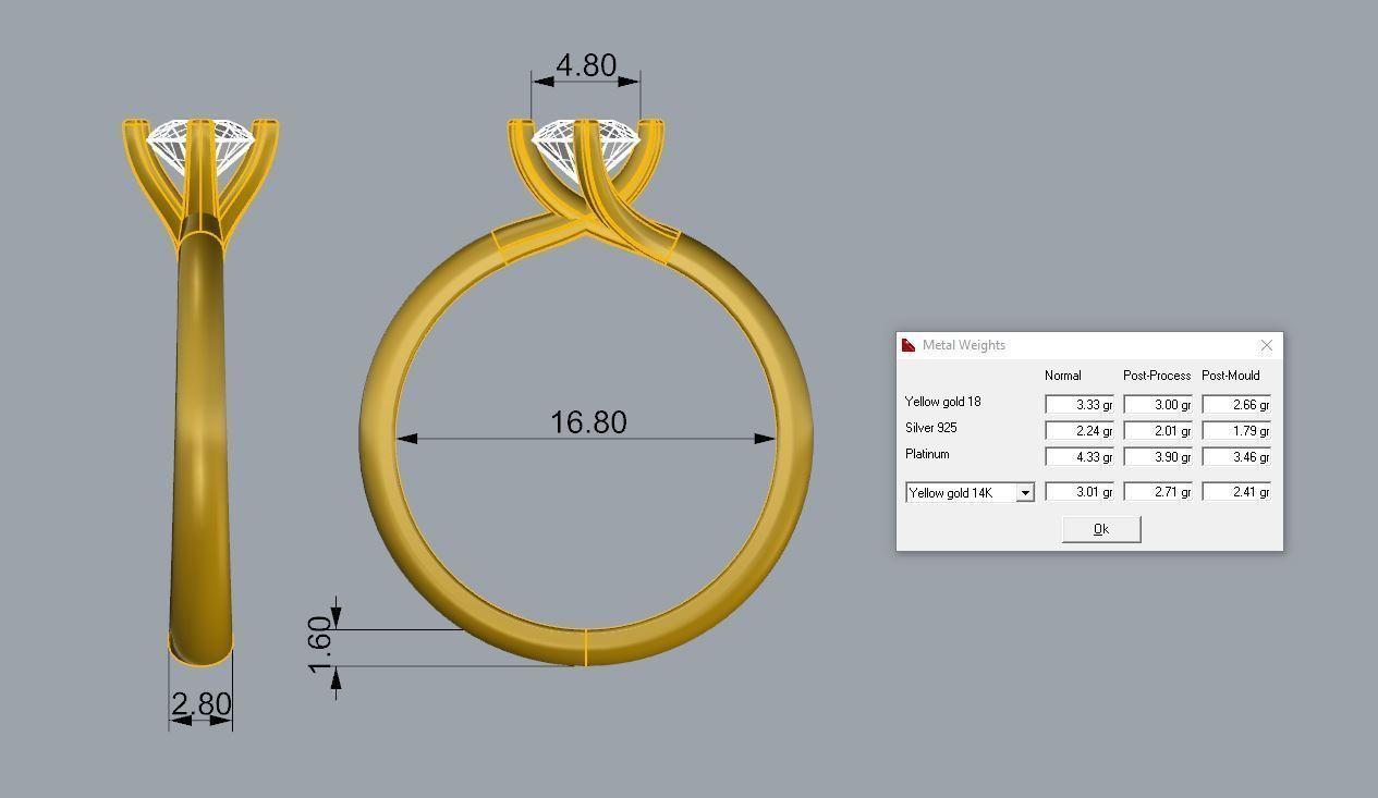 Jewelry Ring gold 3D print model_1