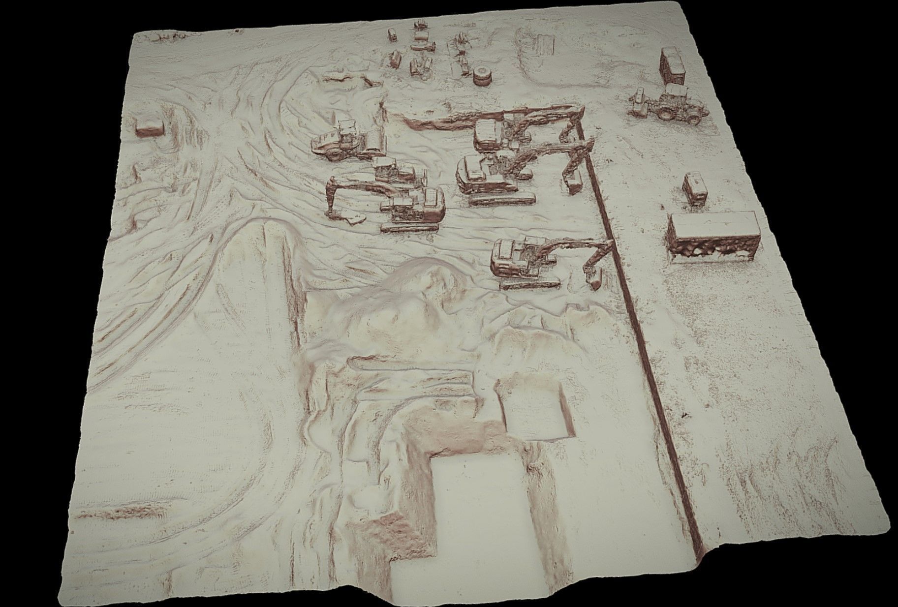 construction-site terrain trucks machinery pt5 dronescan Low-poly 3D model_3