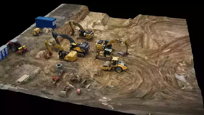 construction-site terrain trucks machinery pt5 dronescan