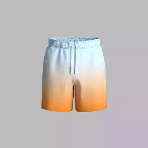 Mens Ombre effect shorts orange and sky blue