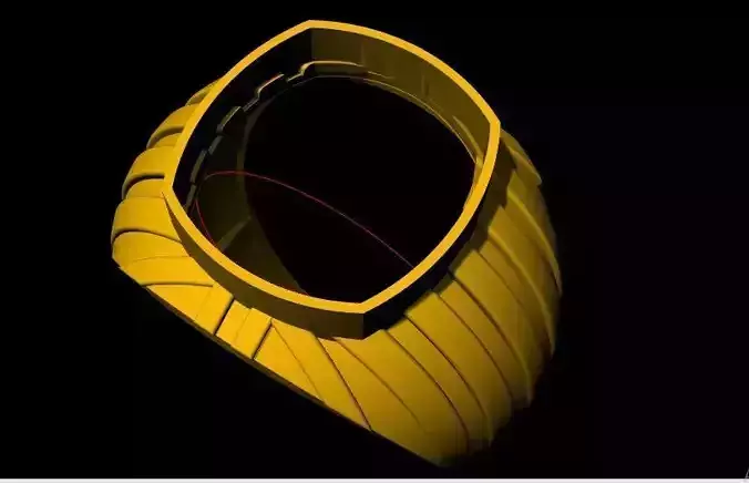 Gents Cushion Stone ring 3dm file