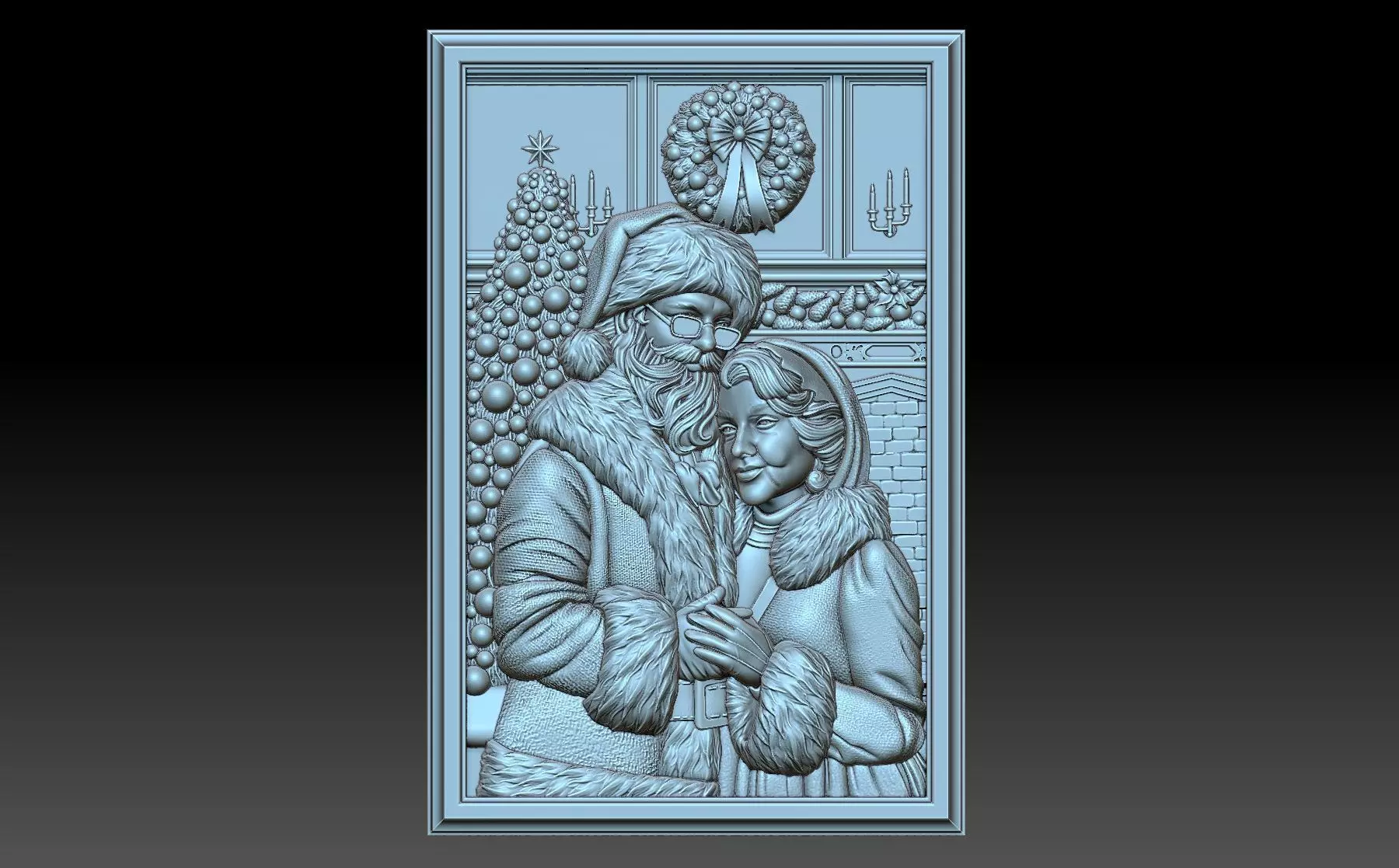 Mr  and Mrs  Santa 3D print model_0