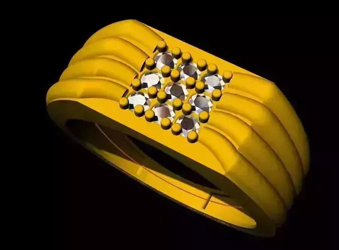 Gents Cluster Ring 3dm file