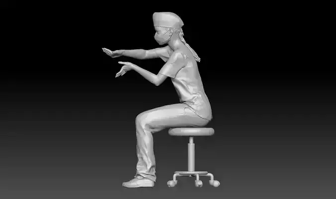 midwife giving birth 3D print model