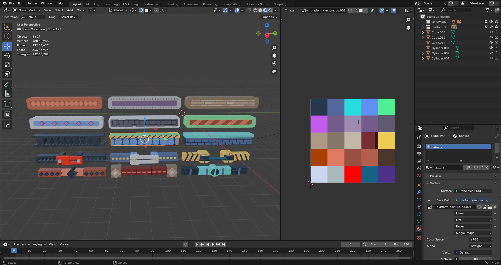 Platform Game Assets Low-poly 3D model_4