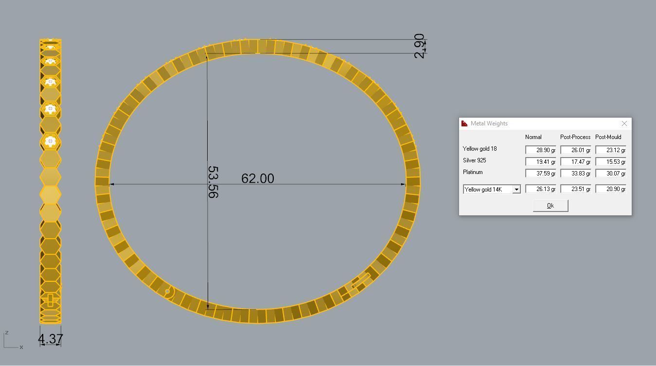 Jewelry Bracelet  gold  3D print model_1