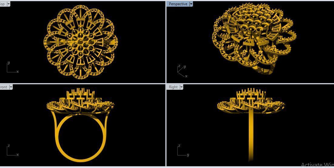 Cocktail Ring 3dm file 3D print model_2