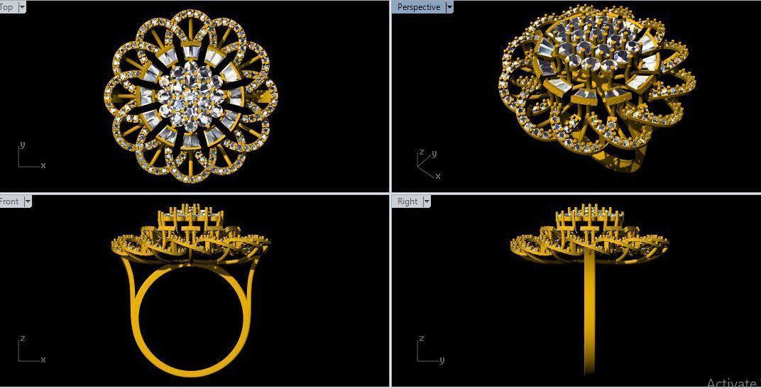 Cocktail Ring 3dm file 3D print model_1