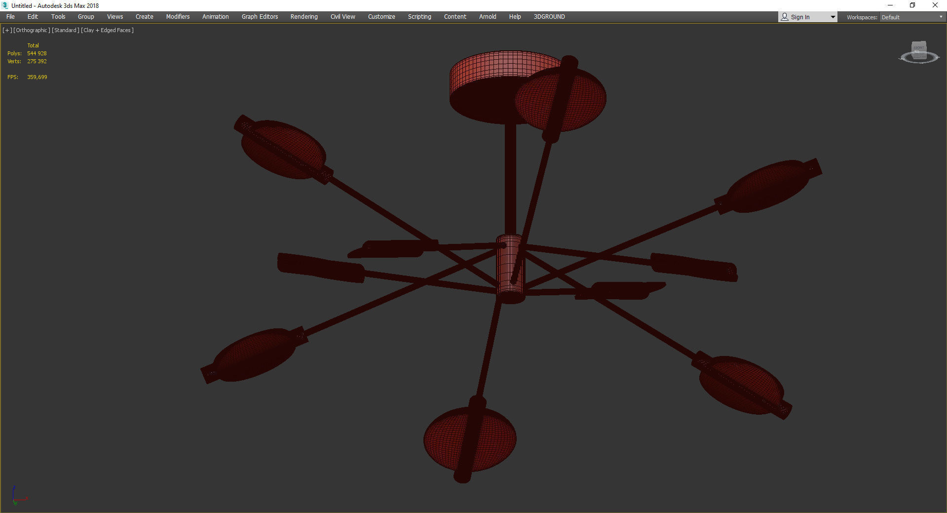 PACE pendant Low-poly 3D model_4
