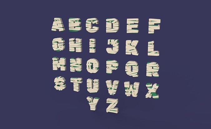 Cartoon Alphabet Halloween 003 Low-poly 3D model