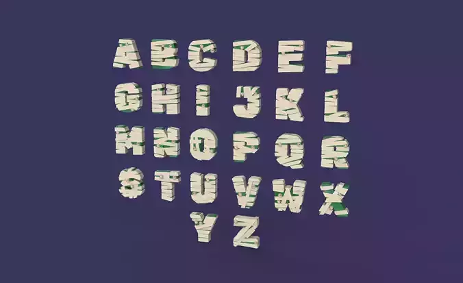 Cartoon Alphabet Halloween 003 Low-poly 3D model