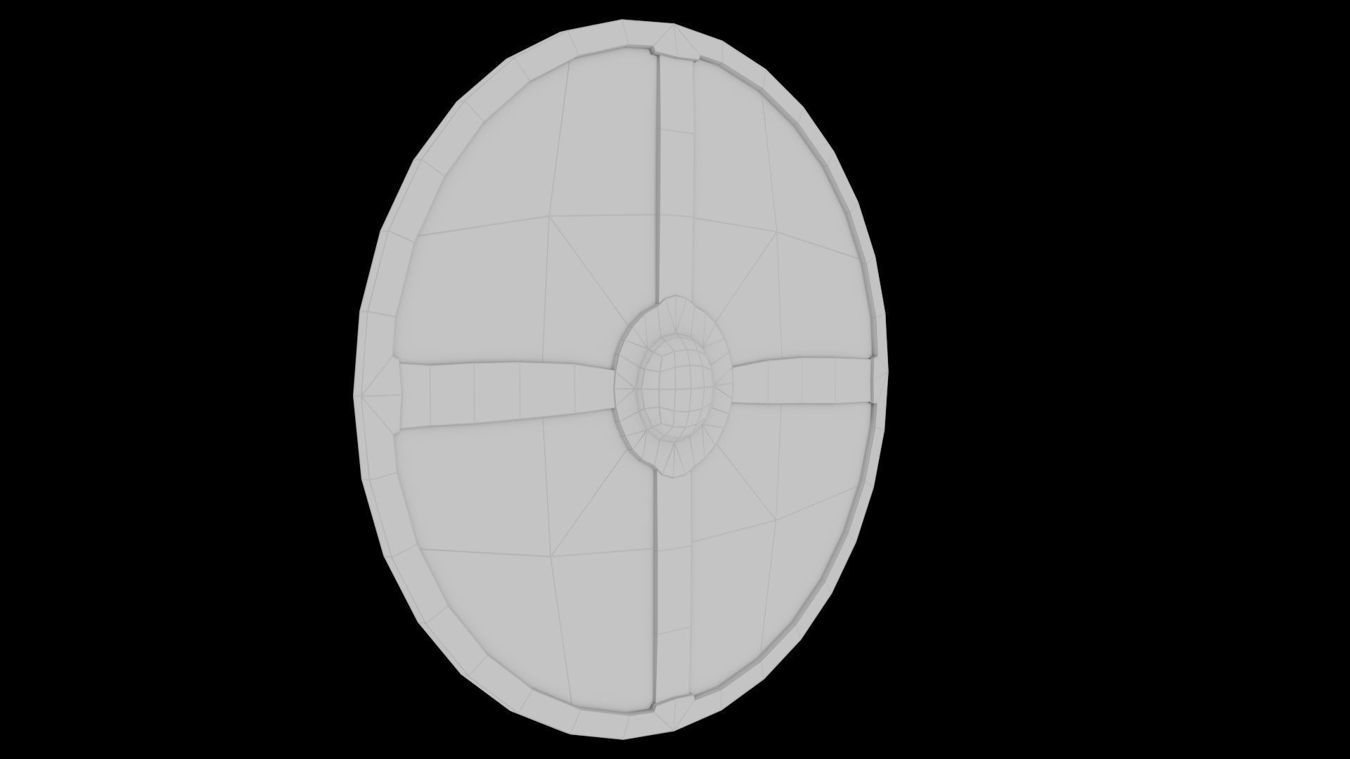 Round viking shield Low-poly 3D model_5