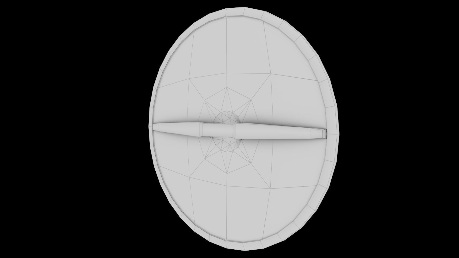 Round viking shield Low-poly 3D model_6