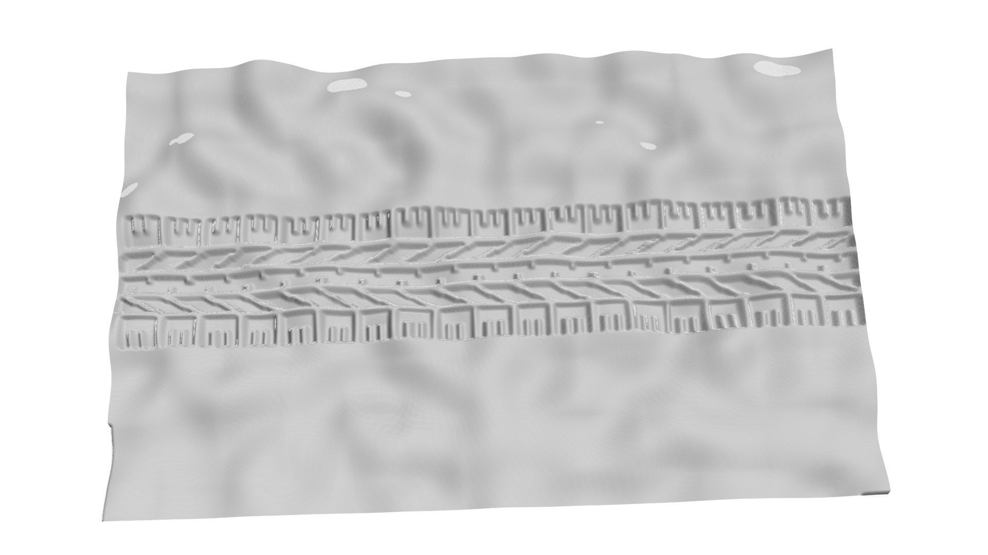 Car Track On The Snow 3D model_5