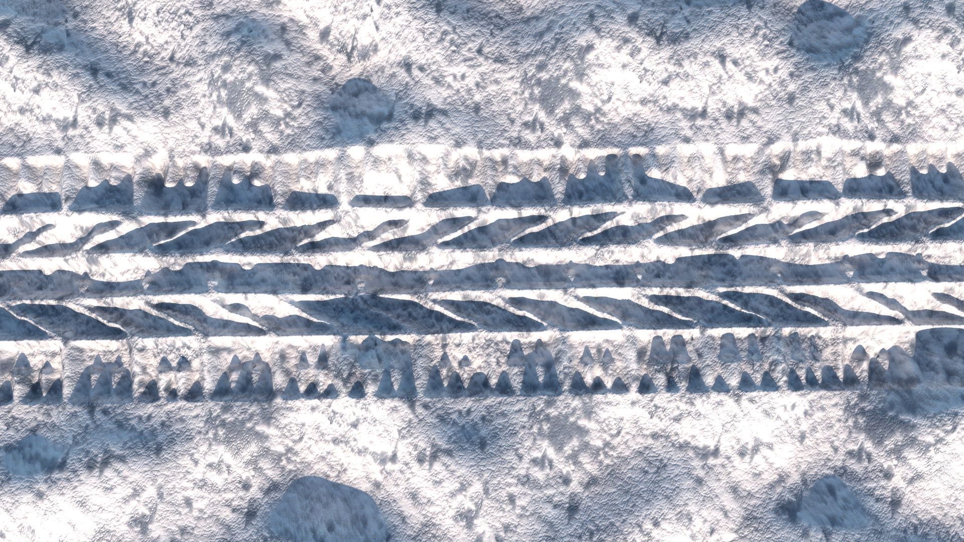 Car Track On The Snow 3D model_1