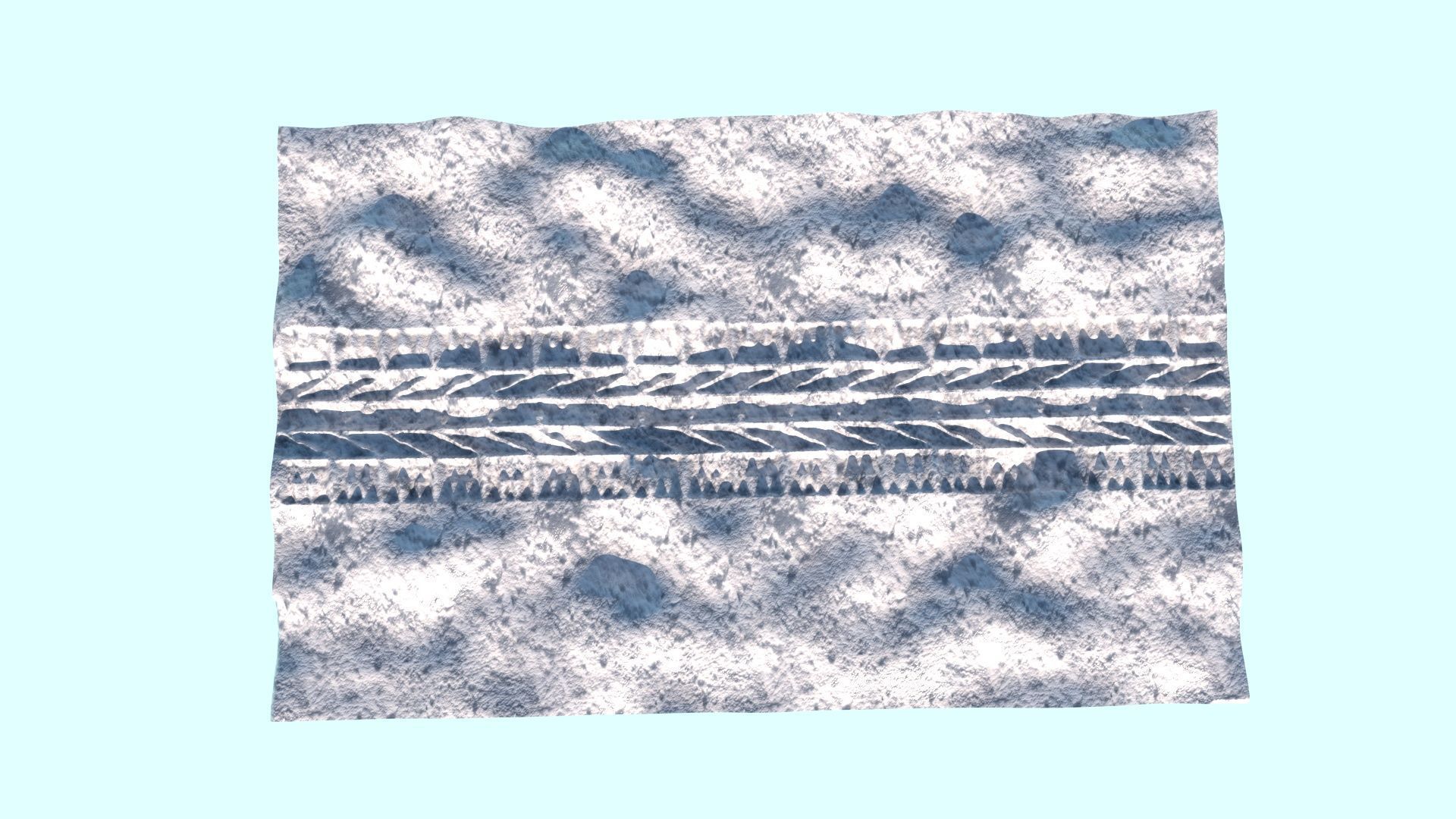 Car Track On The Snow 3D model_2