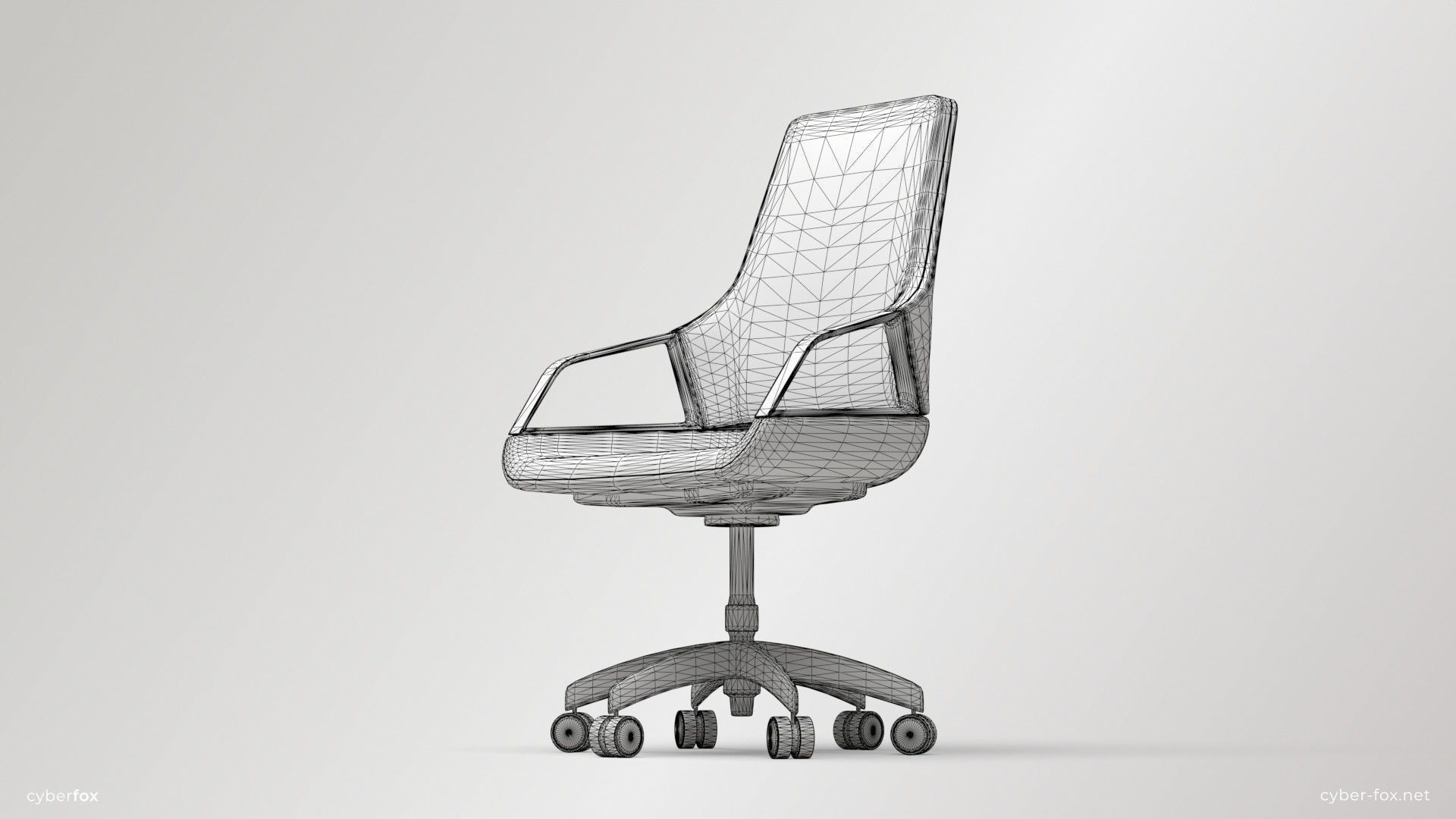Modern Office Chair Low-poly 3D model_9