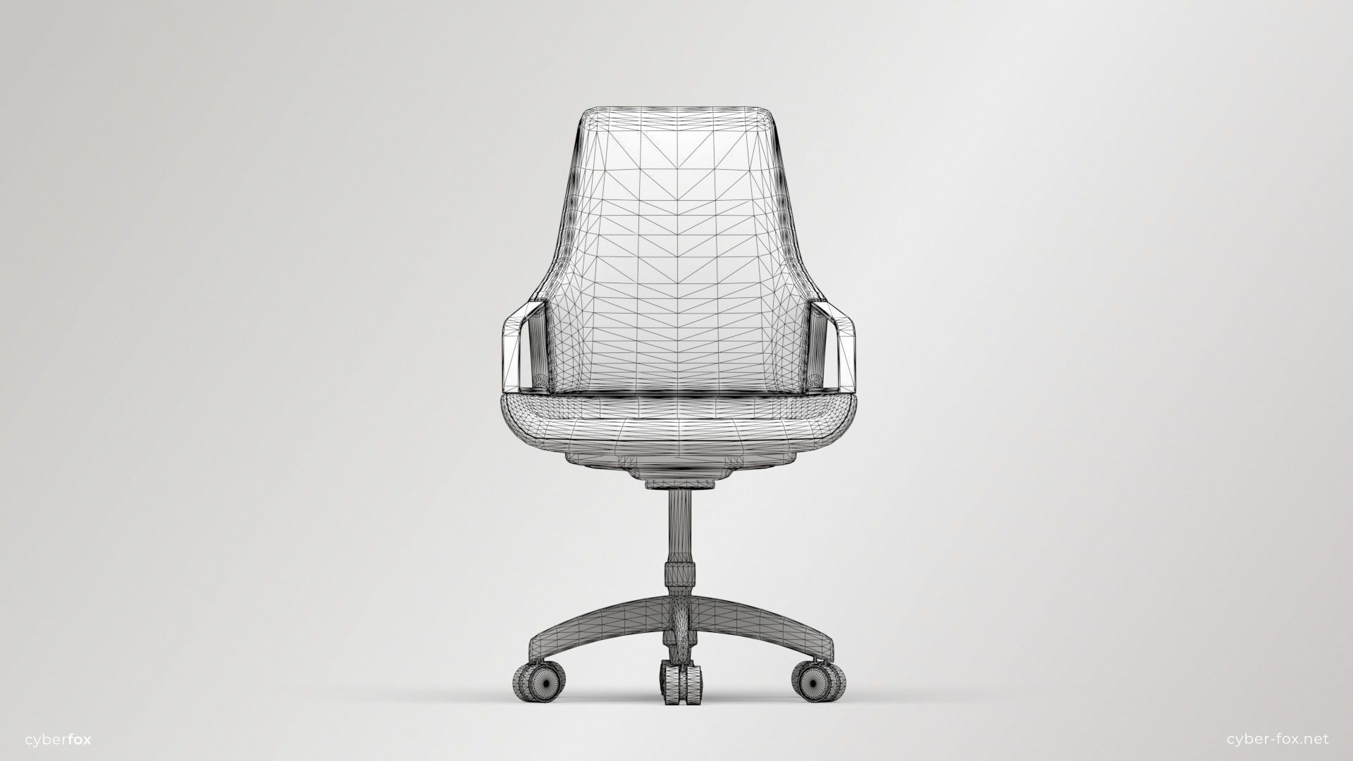 Modern Office Chair Low-poly 3D model_8