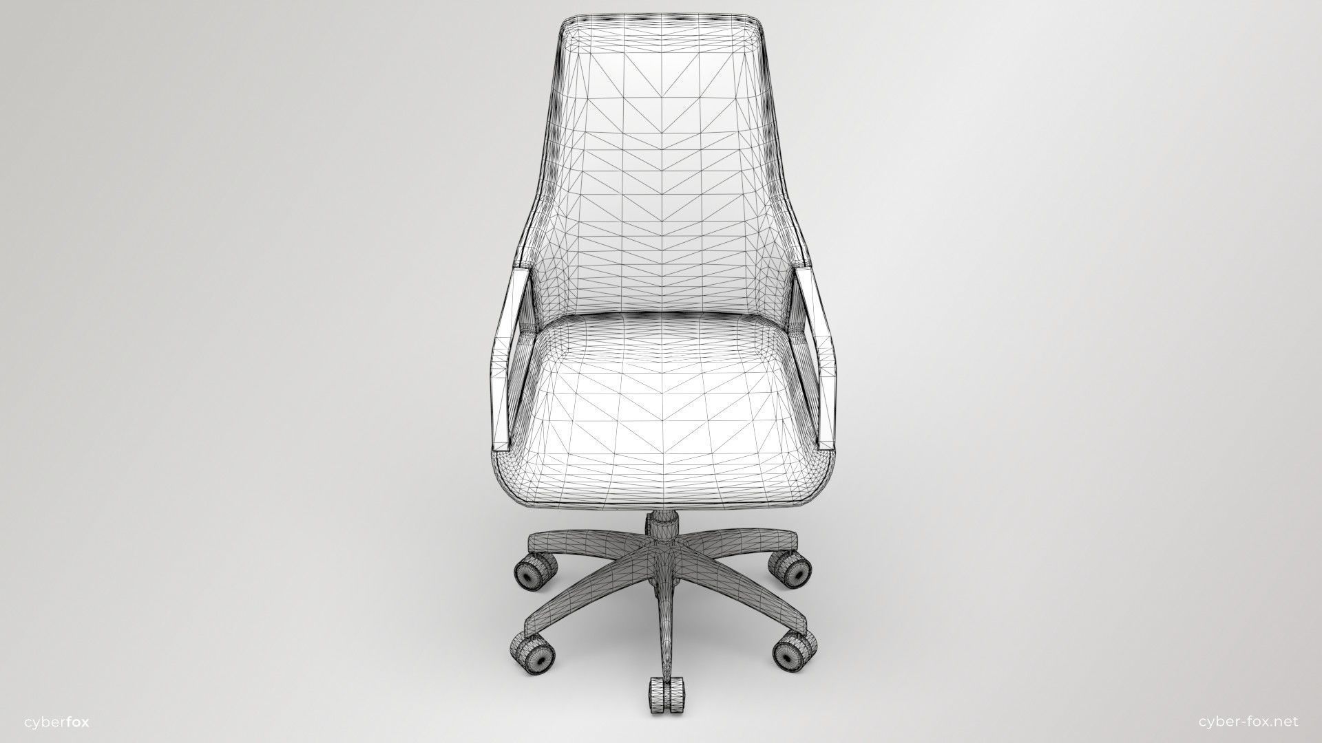 Modern Office Chair Low-poly 3D model_11