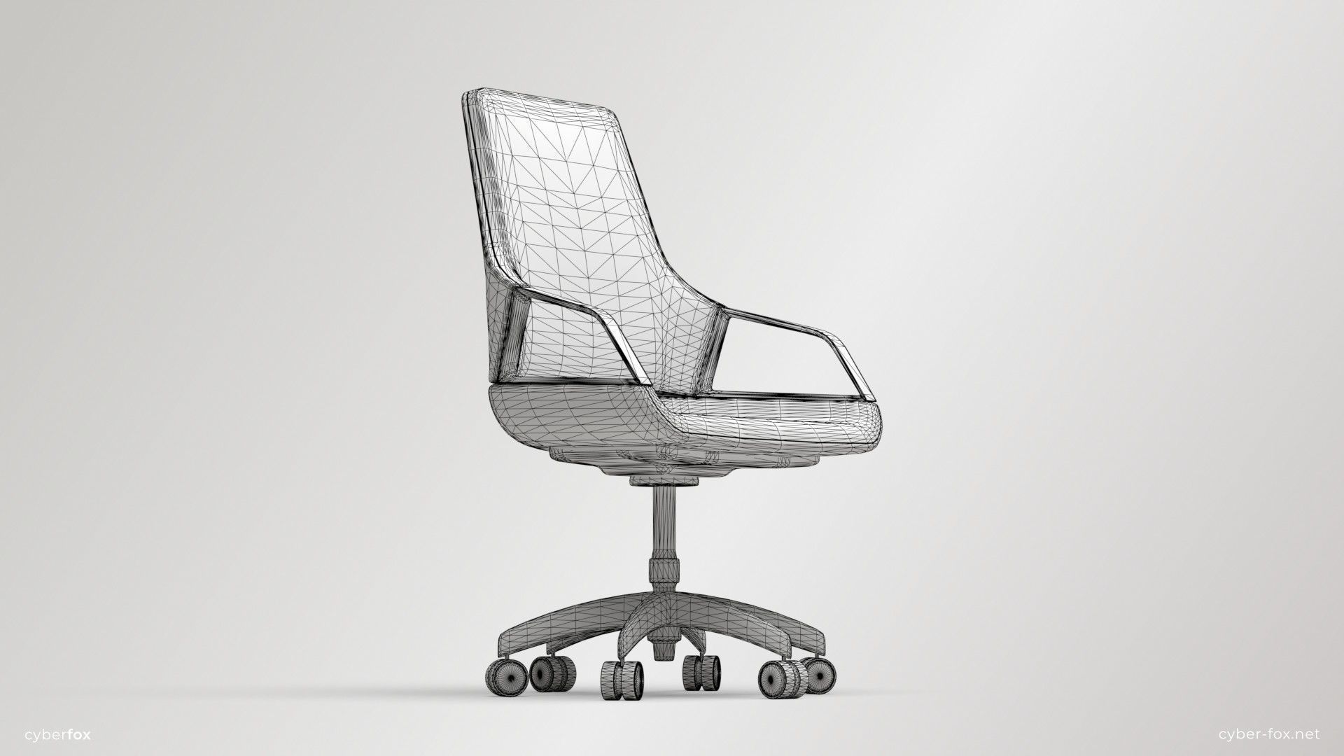 Modern Office Chair Low-poly 3D model_10