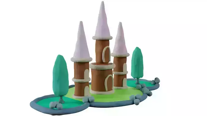 Clay castle 3D model