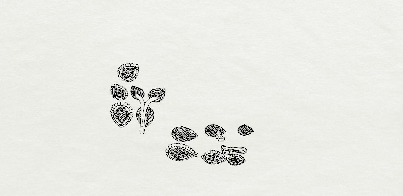 Ring and Earrings 3D print model_19