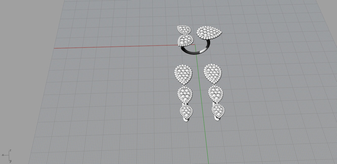 Ring and Earrings 3D print model_8