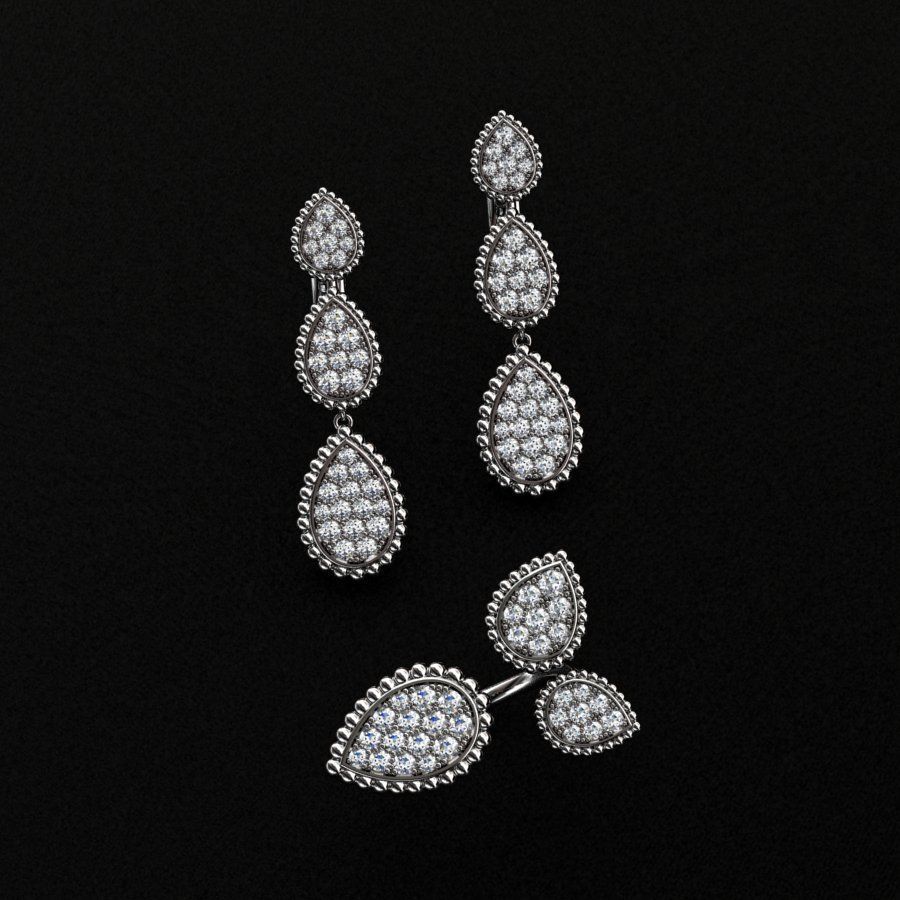 Ring and Earrings 3D print model_1