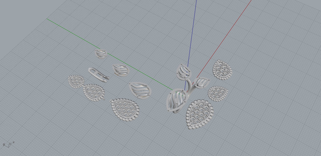 Ring and Earrings 3D print model_21