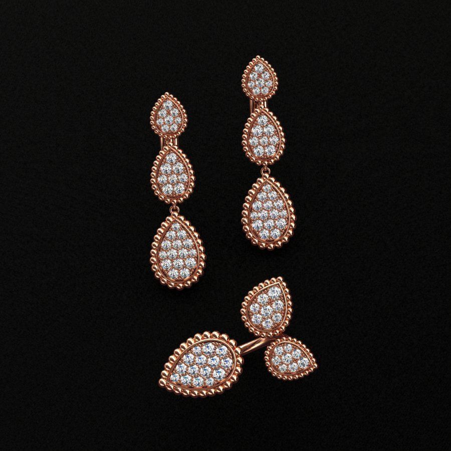 Ring and Earrings 3D print model_2