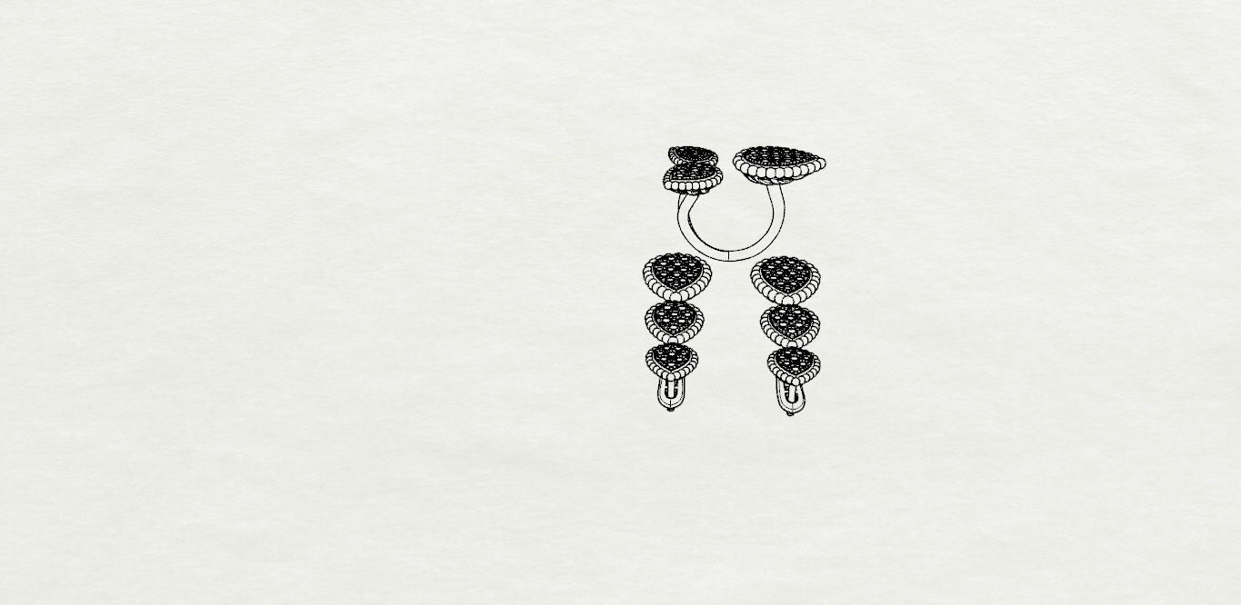 Ring and Earrings 3D print model_16