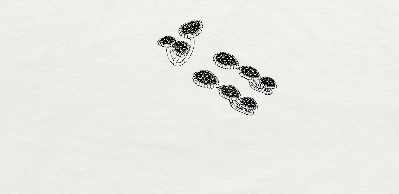 Ring and Earrings 3D print model_15