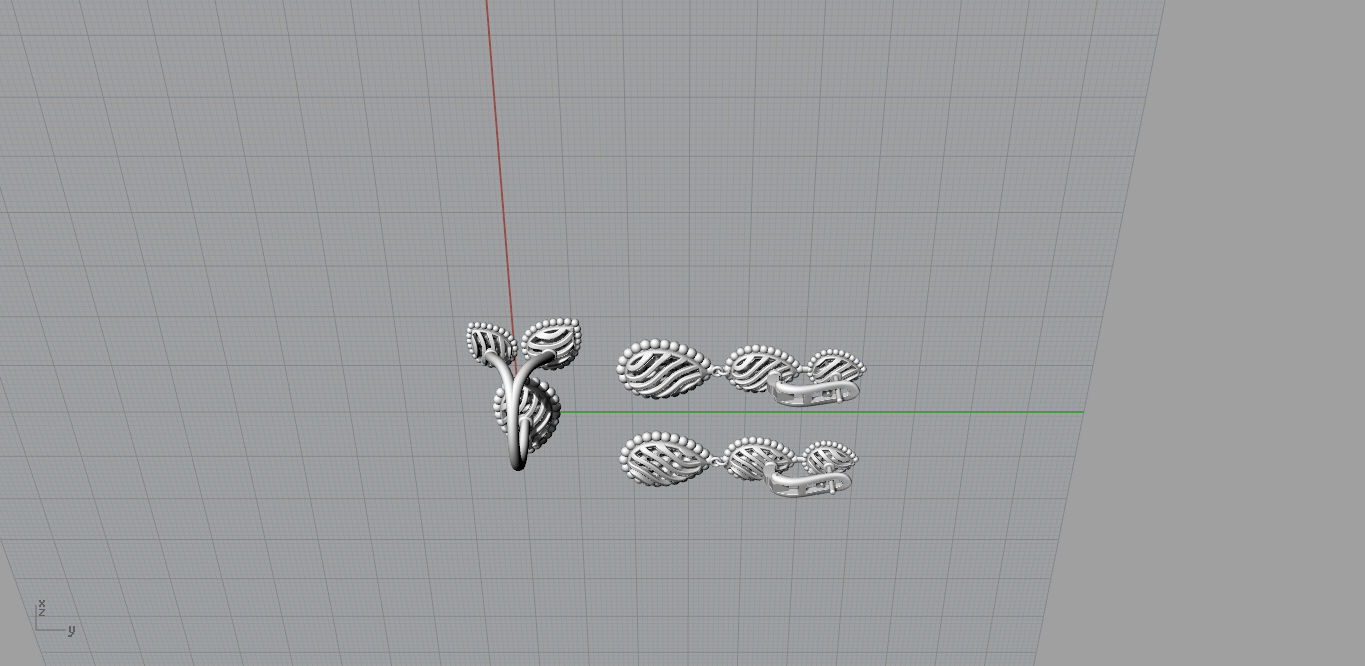 Ring and Earrings 3D print model_7