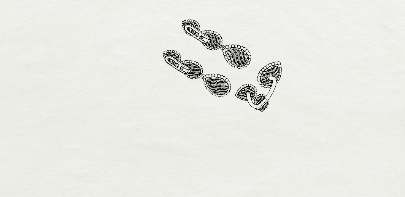 Ring and Earrings 3D print model_17