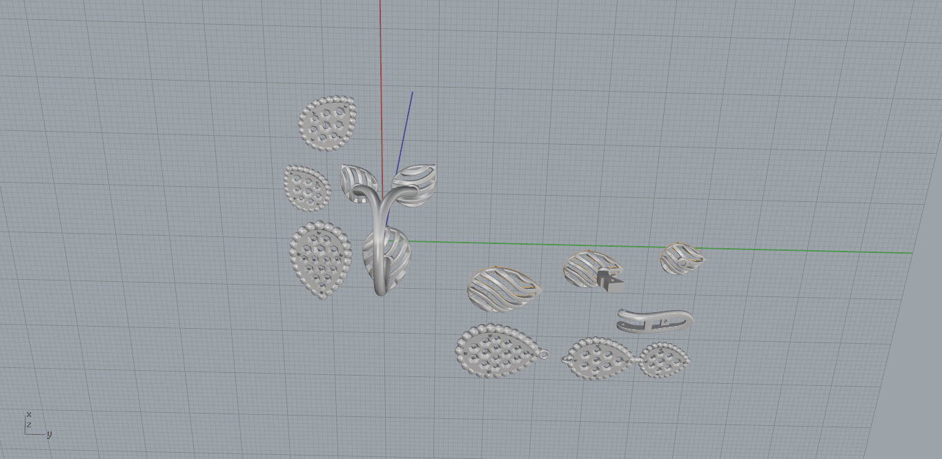 Ring and Earrings 3D print model_22