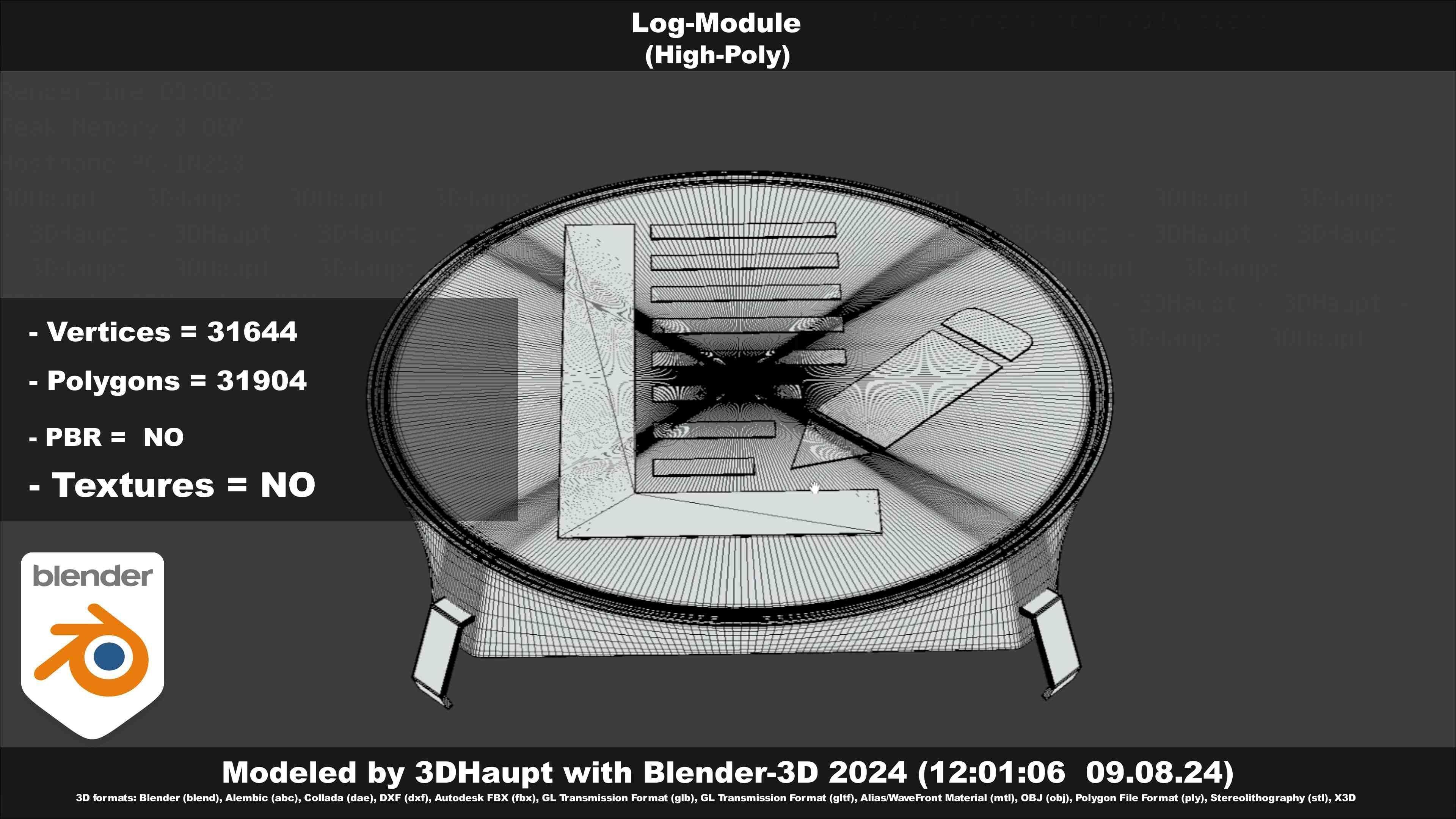 Log-Module 3D model_90