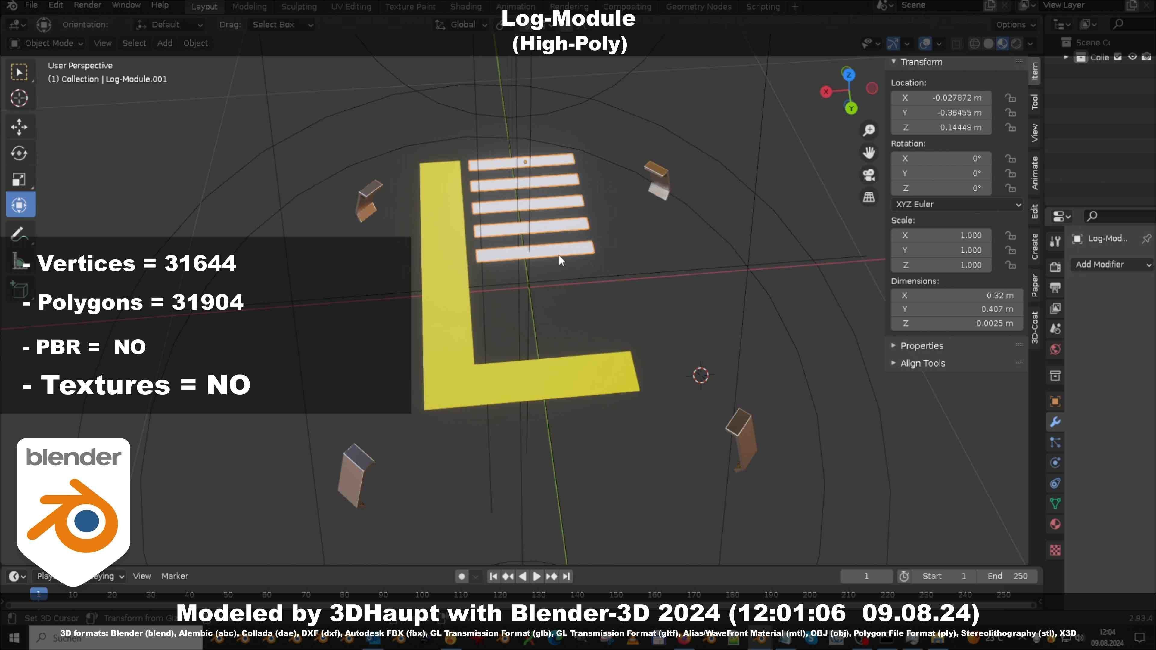 Log-Module 3D model_43
