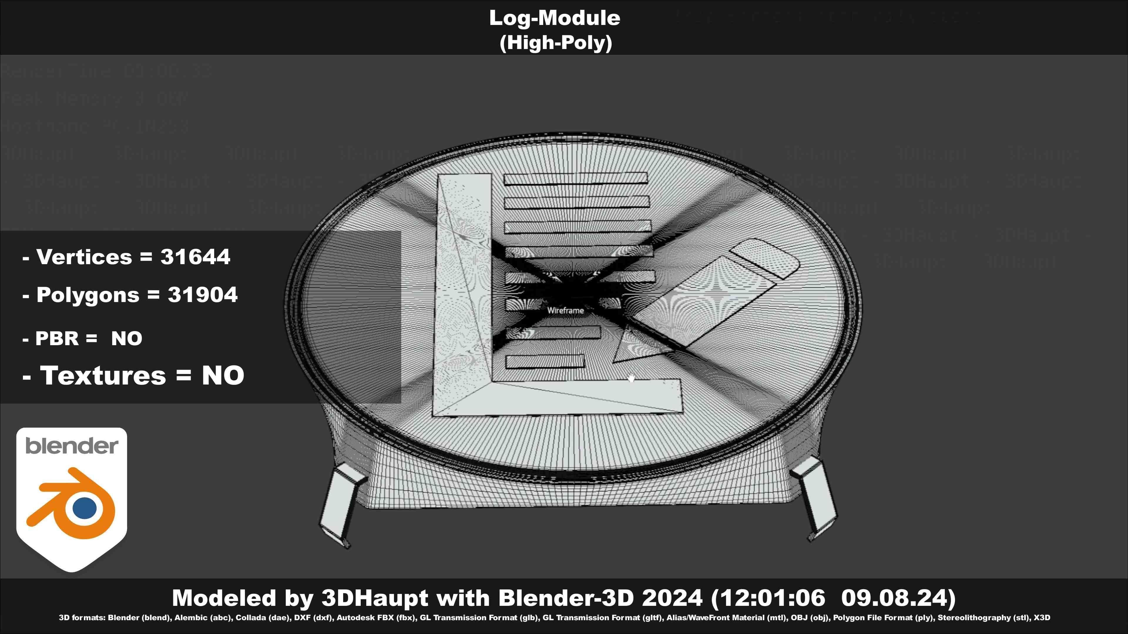 Log-Module 3D model_23